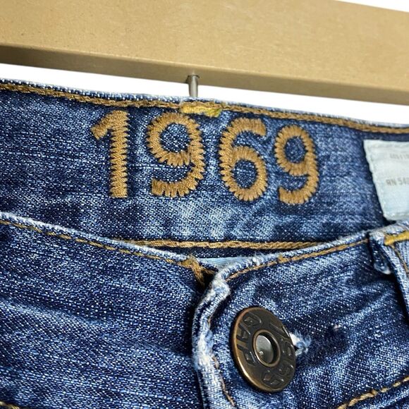 Vtg Gap 1969 Jeans Womens 1 (27x29) Western Boot Cut Denim Cowgirl Low Rise Y2K - Picture 3 of 12